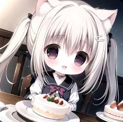 小猫女女生可爱头像  第1张