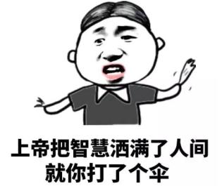 【表情包】上帝把智慧洒满了人间就你打了个伞  第1张