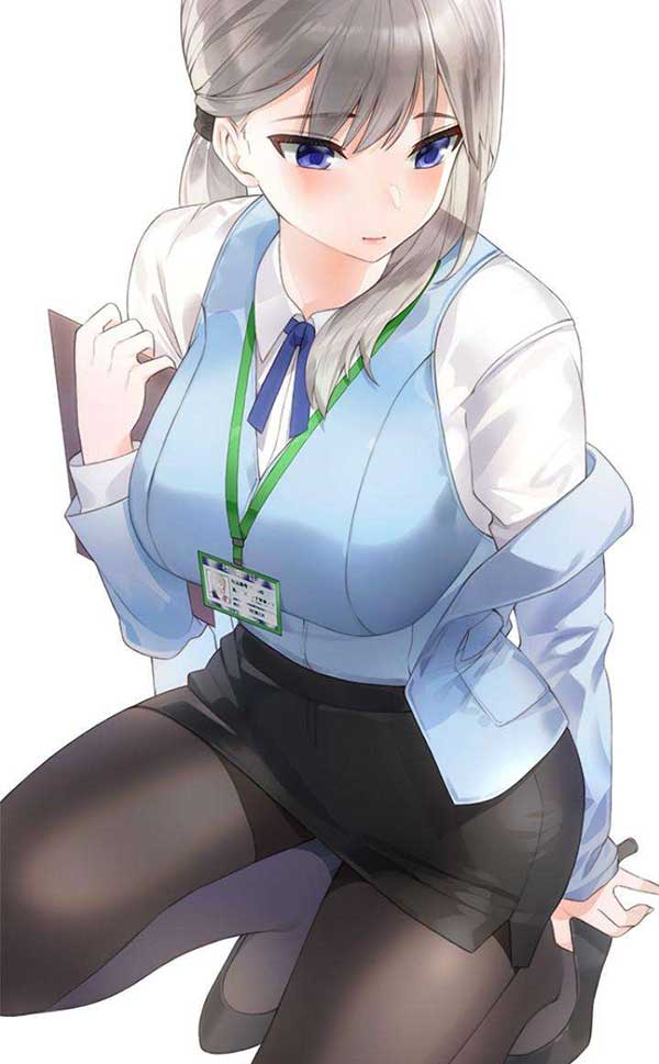 二次元OL动漫美女 二次元黑丝制服女白领图片  第5张