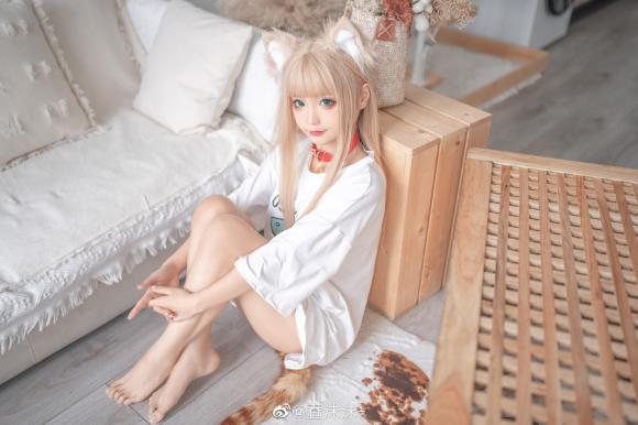 蠢沫沫黄豆粉猫娘cosplay图集  第9张